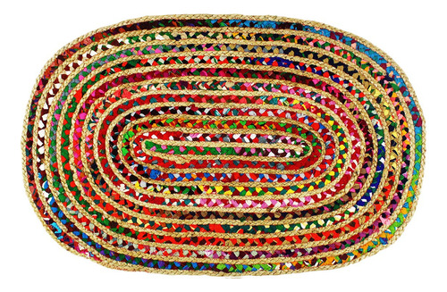 Cotton Craft Yute Chindi - Alfombra De Trapo, Estilo Bohemi. Color Multicolor