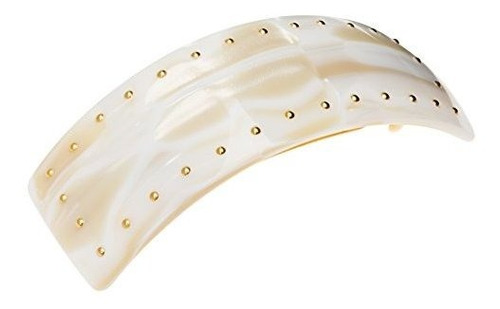 Pasadores - France Luxe Studded Rectangle Volume Barrette - 