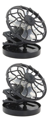 Qw 2x Chapéu Clip-on Mini Ventilador Movido A Energia Solar