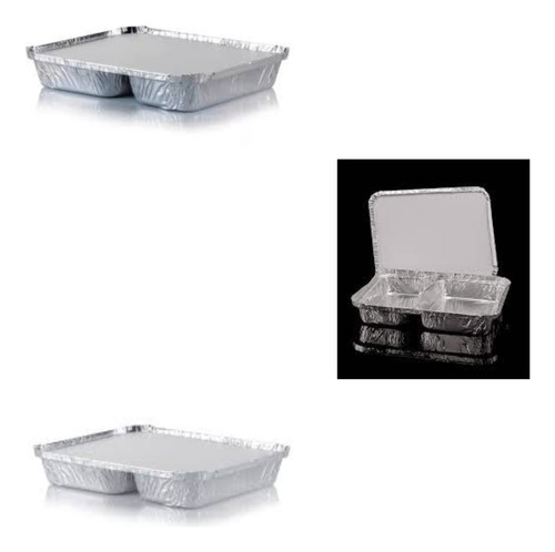 20 Envase De Aluminio Desechable C25 C/div Y Tapa Cartón