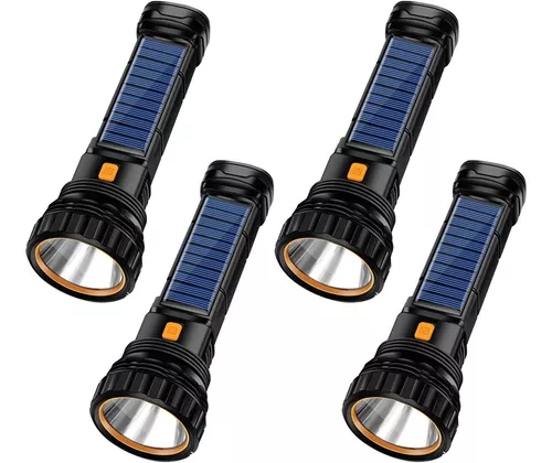 Linterna Solar Led 1000 Lumenes Recargable Usb - Pack X 4