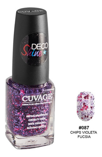 Imagen 1 de 3 de Esmaltes De Uñas Tradicional Sin Tacc Cuvage Pro Keratine C Color #087 Chips violeta fucsia