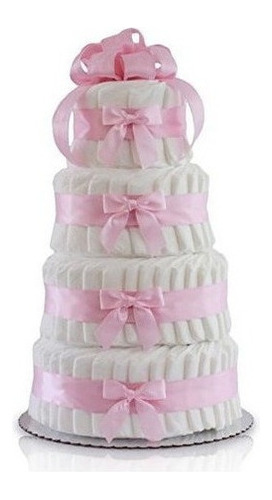 Pastel Clasico De Panales Para Baby Shower (4 Niveles, Ros