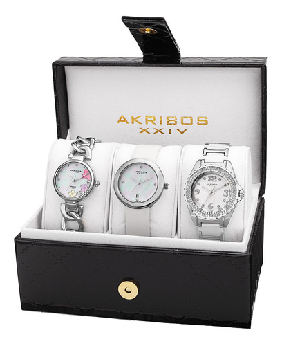 Set De Reloj Para Mujer Akribos Xxiv Ak887ss De Cuarzo