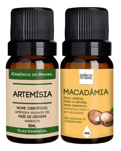 Kit Óleo Essencial Artemísia + Macadâmia 10ml - Natural