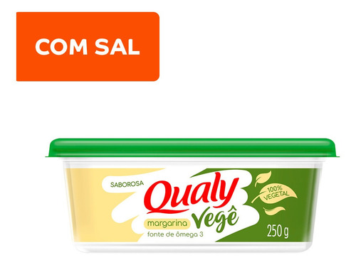 Margarina Qualy Vegana 250g Caixa Com 6 Unidades