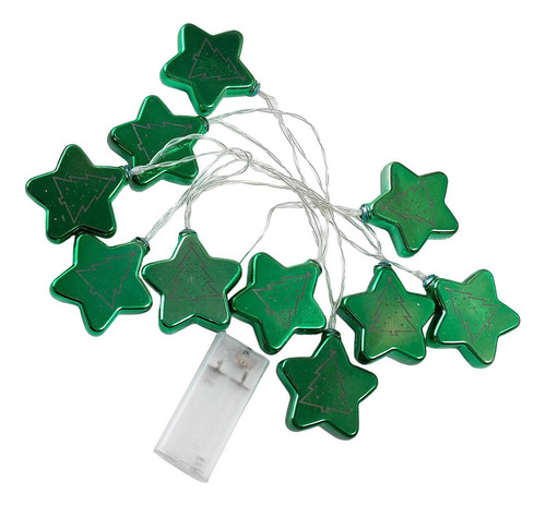 Cadena De Estrellas De Navidad, Adorno De Navidad Verde
