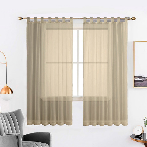 Juego Cortinas 2 Paños Voile Livianas Corta 150 Cms Presilla