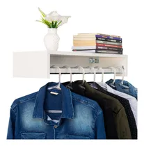 Comprar Cabideiro Suspenso Mancebo De Parede Branco Com Gancho Roupa