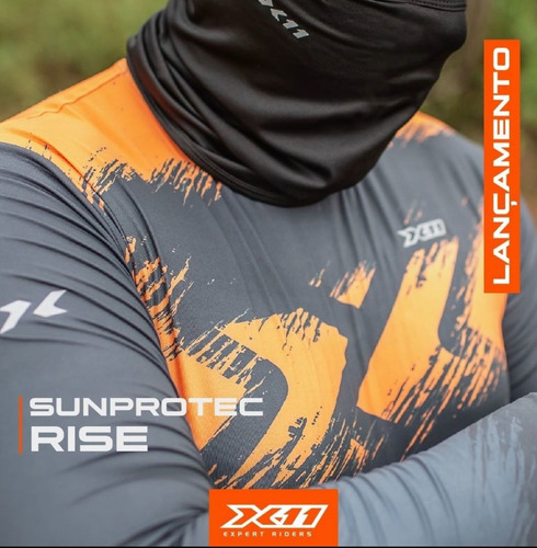 Imagem 2 de 3 de Blusa Segunsa Pele X11 Sunprotec Rise Laranja