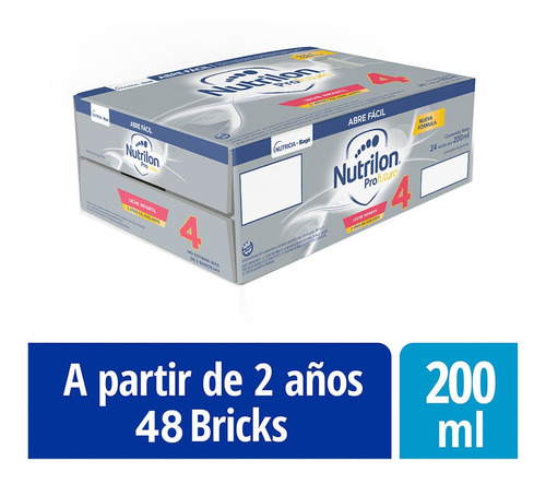 Leche De Fórmula Líquida Nutricia Bagó Nutrilon Profutura 4 En Brick 48 Unidades De 200ml A Partir De Los 2 Años