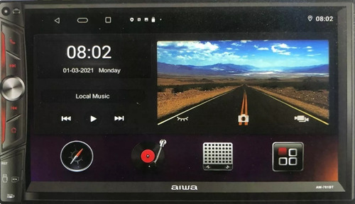 Radio Auto Android Aiwa Aw-701bt Wi Fi   / Musicarro