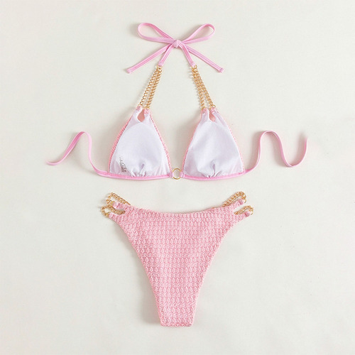 C (pk-xl) Traje De Baño Tipo Tanga De Corte Alto Con Cuello