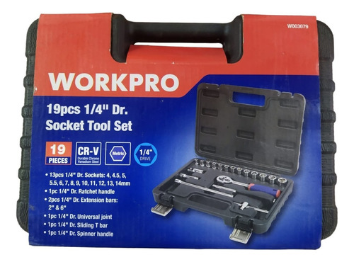 Set De Bocallaves Encastre 1/4 Workpro W003079 19 Piezas