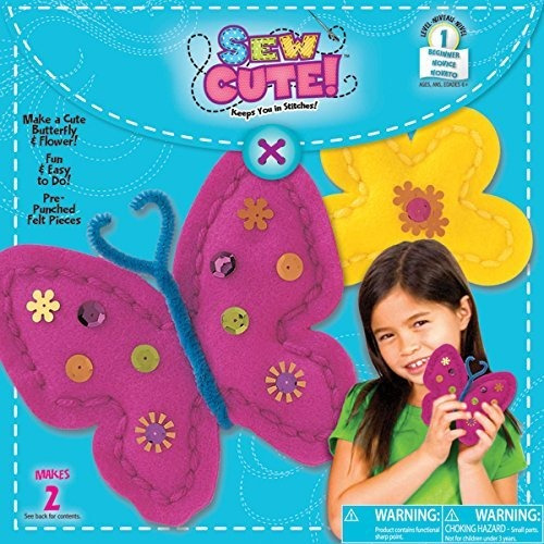 Mariposa Con Flor Comienza A Coser Kit-3-3 / 4 Pulgadas PuLG