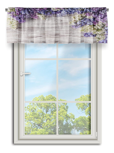 Miblor Cenefa Ventana Flor Lila Para Cocina Ramo Morado Sala