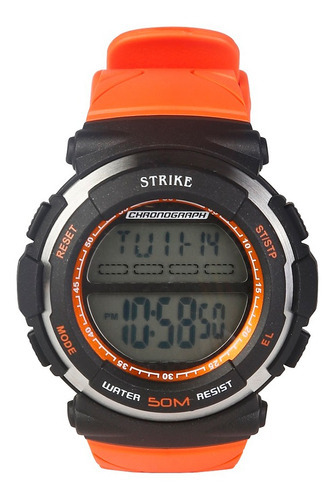 Reloj Strike Watch Yp-06322-07 Orange Hombre Deportivo Color de la correa Naranja Color del bisel Negro Color del fondo Negro