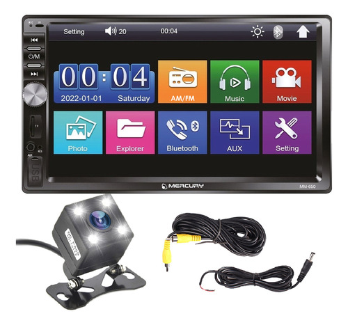 Pantalla Stereo Mirror Link Bluetooth Mercury Camara Con Led