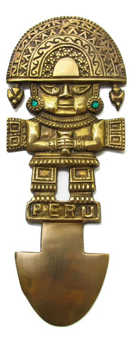 Tumi Bronce Cuchillo Ceremonial Inca Peruano En Mamakolla