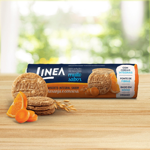 Biscoito Linea Integral Sem Açúcar Laranjacenoura 3 De 120g