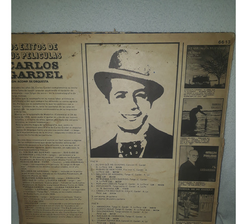 Carlos Gardel Los Exitos De Sus Peliculas. Disco Vinilo (Usado)