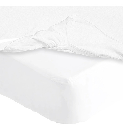 Protector Impermeable Para Colchón Cuna Bebé Blanco Diseño De La Tela Liso