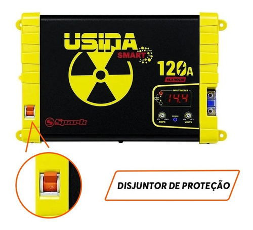 Imagem 3 de 6 de Fonte Automotiva Usina 120a Smart 12v Voltímetro Bivolt