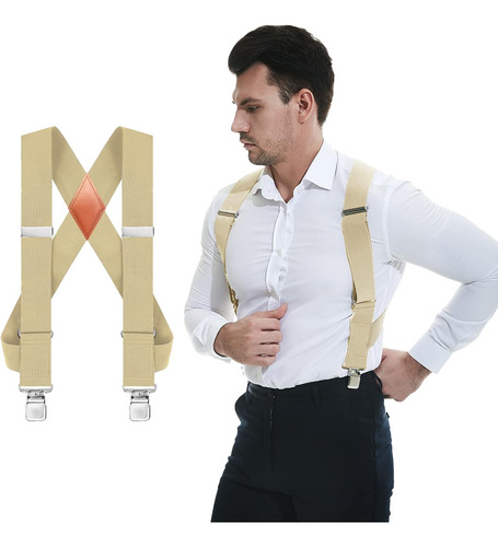 Tirantes Qcwqmyl Con Clip Lateral Para Hombre, 2 Pulgadas...