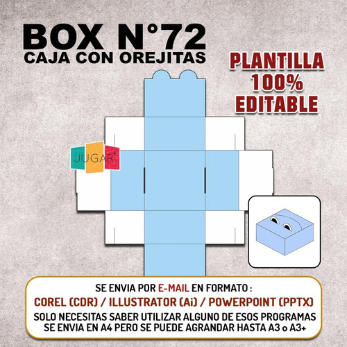 Kit Imprimible Plantilla Editable Molde Caja Modelo 72