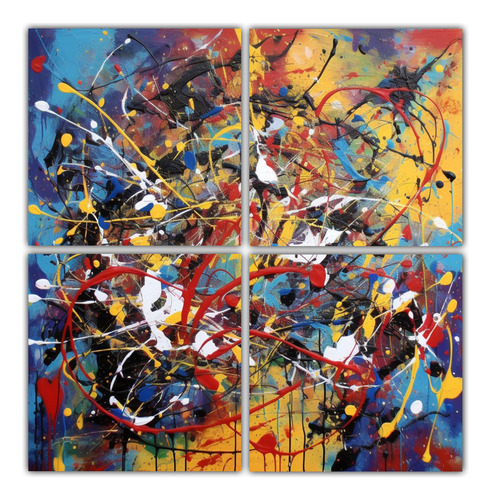 60x60cm Cuadros Creativa Culturar Jackson Pollock Flores