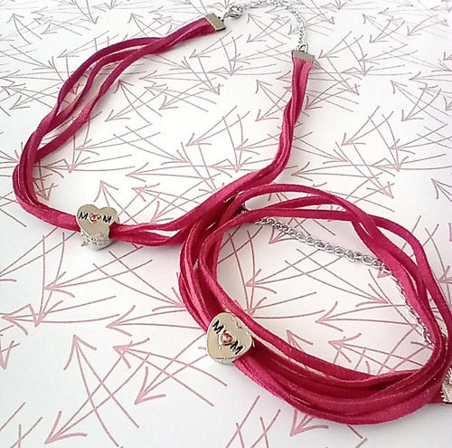 Imagen 5 de 6 de Kit Regalo Mama Dia Madre Billetera Mujer + Collar + Topos