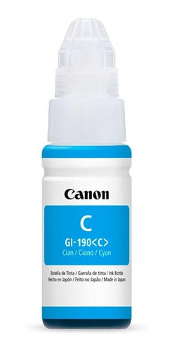 Tinta Canon Gi-190 Cyan, 70 Ml. Original Factura/boleta