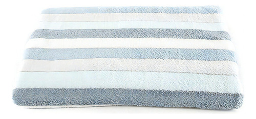 Toalla Mawi Baño Líneas Azul Blanco Estándar Básico Vianney Color Celeste Liso