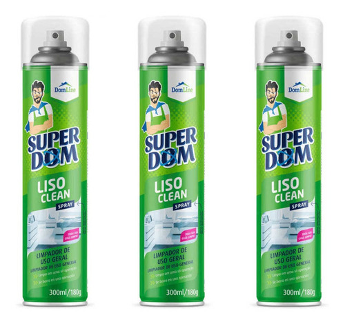 Imagem 1 de 1 de Domline Liso Clean Limpador De Uso Geral 300ml (kit C/03)