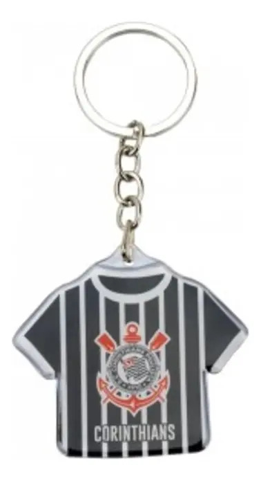 Chaveiro Camisa Corinthians -5cm Licenciado Cor Preto