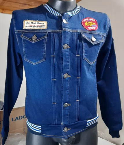 Chaqueta Beisbolera Jean Stretch Hombre Adulto.