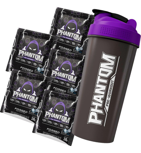 Coqueteleira Phantom + 5 Doses Phantom - Forged Nutrition