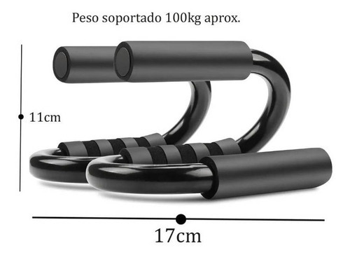 Barras Paralelas Push Up P/ Pecho Espalda Brazos Color Negro