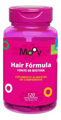 Hair Formula Crescimento Fortalecimento Cabelos 120 Cp Moov Sabor Sem Sabor