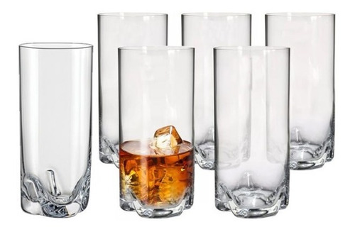Imagen 3 de 6 de Vasos Cristal Bohemia Trago Largo 450ml Trio Set X 6
