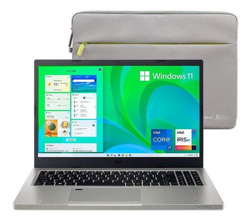 Imagen 1 de 9 de Notebook Acer Vero Intel I7 1195g7 16gb 512gb Ssd 15.6 W11 6