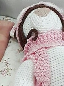 Imagem 3 de 12 de Ursinho De Croche Amigurumi Branco Baby 26cm Toy Art Newborn