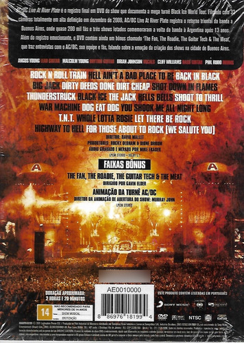 Dvd Ac/dc Live At River Plate
