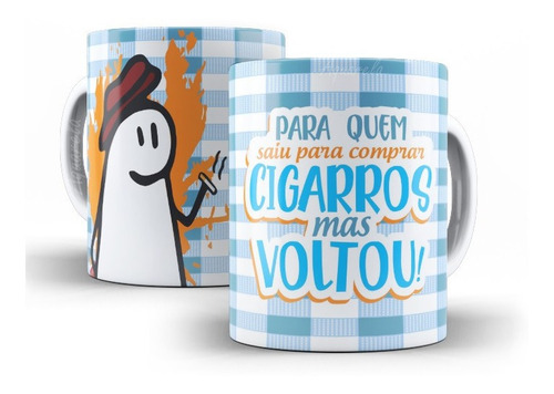 Caneca Flork Meme Comprar Cigarros Porcelana 325ml Md352