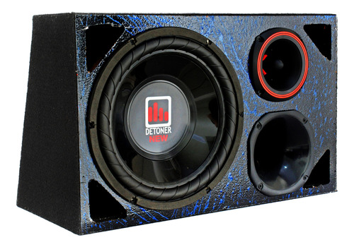 Caixa Trio Carro Detoner 12 Preto + Modulo Taramps Tl 1500