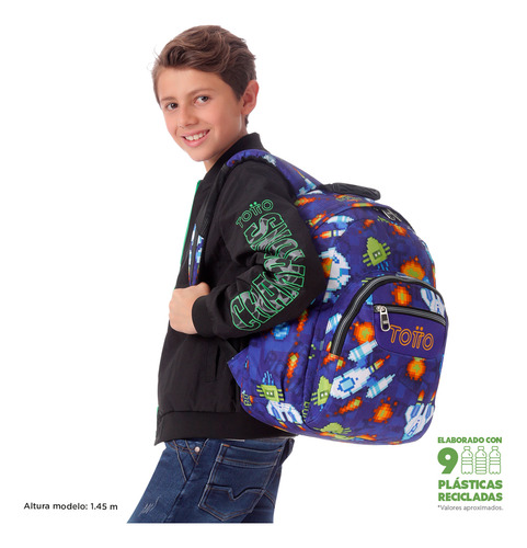 Mochila Escolar Para Niño Notebook 13 Gommas Totto