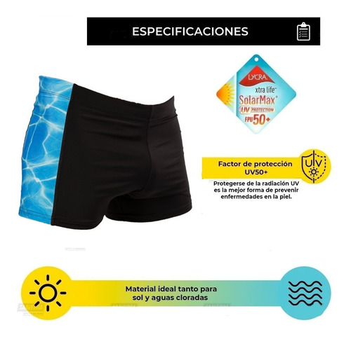 Imagen 4 de 7 de Sunga Hombre Natacion Malla Folau Uv50 Cloro Friendly®