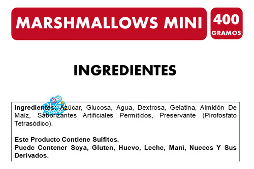 Marshmallows Mini Sabor Vainilla De Spak (bolsa De 400 Gr)