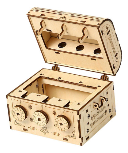Caja De Madera Con Forma De Rompecabezas 3d, Modelo De Caja