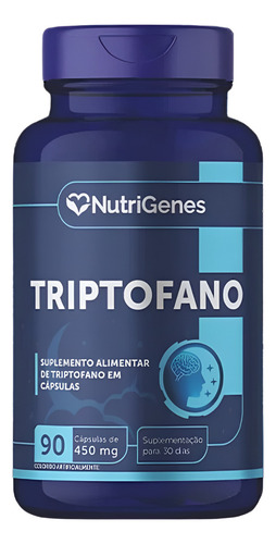 Suplemento Alimentar L- Triptofano 90 Cápsulas Nutrigenes Sabor Sem Sabor